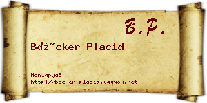 Böcker Placid névjegykártya